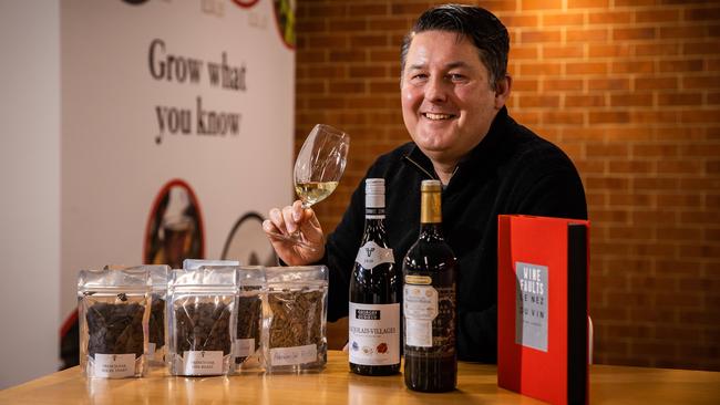 TAFE SA student James Nicholas from Bar: Musque in Tanunda at his first day studying wines and spirit education trust at TAFE SA. Picture: Tom Huntley