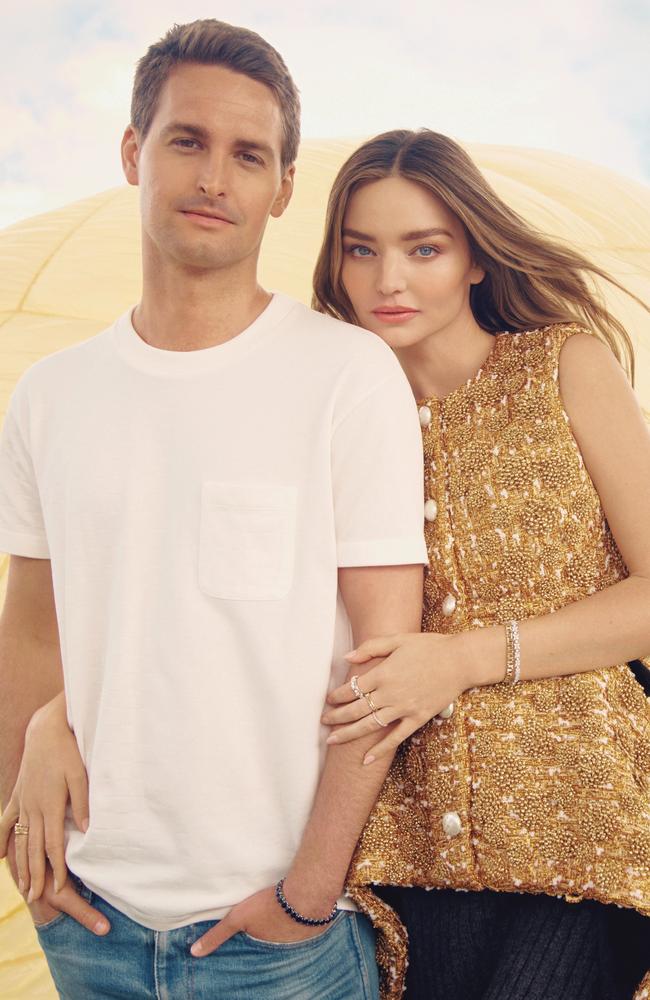 Miranda Kerr and husband Evan Spiegel on the cover of Vogue Australia. Picture: Isaac Brown