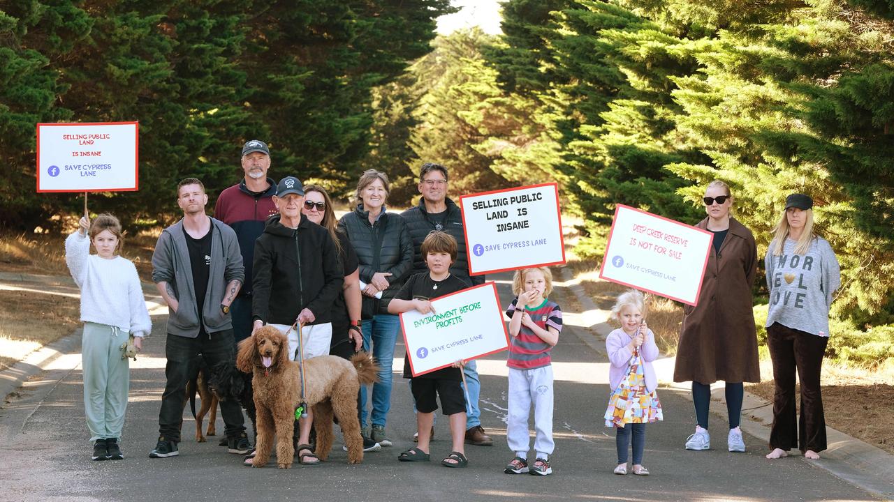 Residents gathered in Cypress Lane in September 2023 against a multimillion-dollar development. Picture: Mark Wilson