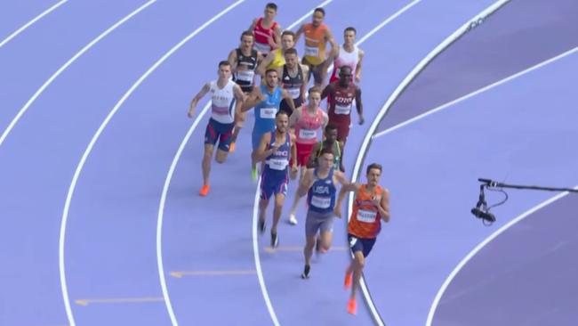 Jakob Ingebrigtsen was happy to make his move from three wide in the final 200m. Photo: Eurosport.