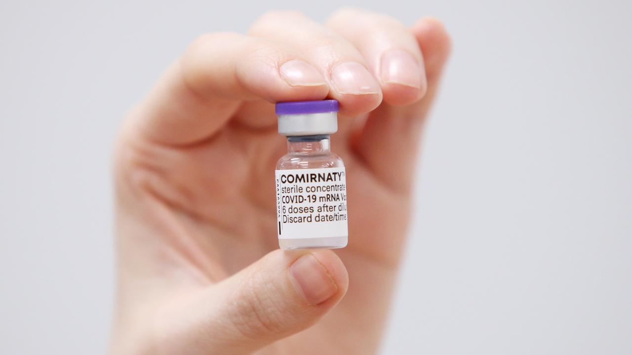 A vial of Pfizer vaccine. Picture: Lisa Maree Williams/Getty Images