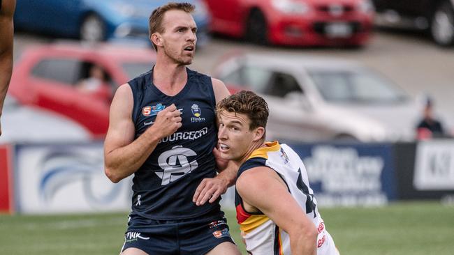 South Adelaide defender Brad Crabb has announced he will retire at the end of the season. Picture: Morgan Sette/AAP