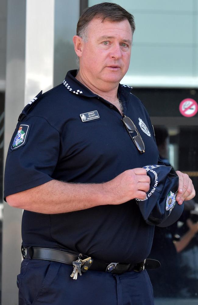 Sergeant Mal Scott leaves Maroochydore Court in 2018.