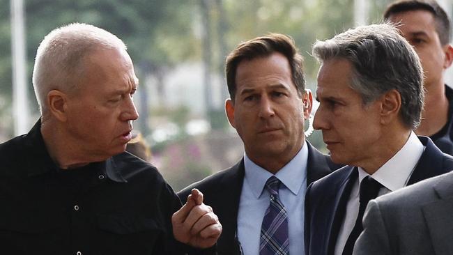 Yoav Gallant with US Secretary of State Antony Blinken in Tel Aviv. Picture: AFP