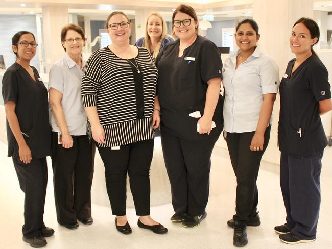 Nurse Sweety D’Souza, nurse Lynne Ireton, nurse and midwife Natasha Cassidy, SCN nurse unit manage Karen Dibon, registered nurse/midwife Leanne Patterson, registered nurse Gagandeep Kaur, new graduate registered midwife and registered paediatric nurse Kirsty Slater.