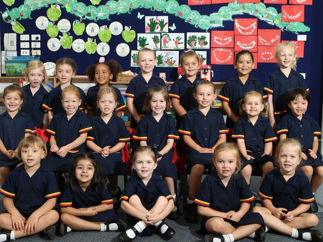 St Hildas Prep Class W. Picture Glenn Hampson. Left to Right: Front row: Tara Stankovic, Shanzay Mian, Dakota McRae, Genevieve Baragry, Maggie Ritchie Middle row: Cleo-Fay Melenewycz, Chloe Marland, Lucie Ritchie, Clementine Guthrey, Sophia Puggioni, Alexandra Lavrik, Grace Peng Back row: Suzannah Dougherty, Harriet Keldoulis, Ayomide Omomo, Esmé Fisher, Lauren Said, Jamie Du Plooy, Montana Gillon Girls absent: Stella-Rose Chamberlain