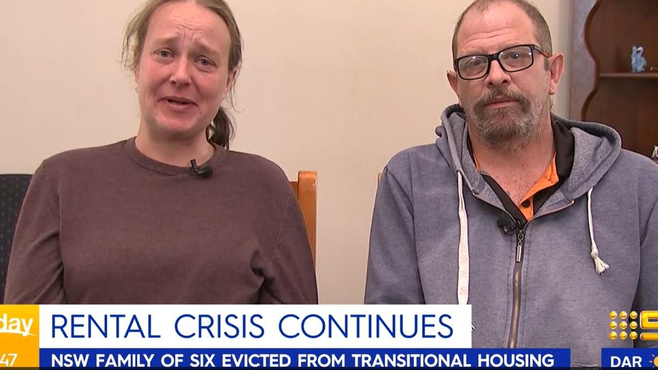 Rachael McDonnell and partner Clinton and their four kids are facing homelessness. Picture: Today Show