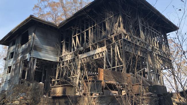 The wreckage of one of the houses. Picture: Andrew Potts