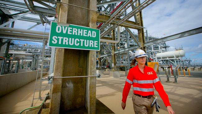 The Queensland Curtis Liquefied Natural Gas site in Gladstone. Australia is the world’s largest exporter of natural gas. Picture: Bloomberg