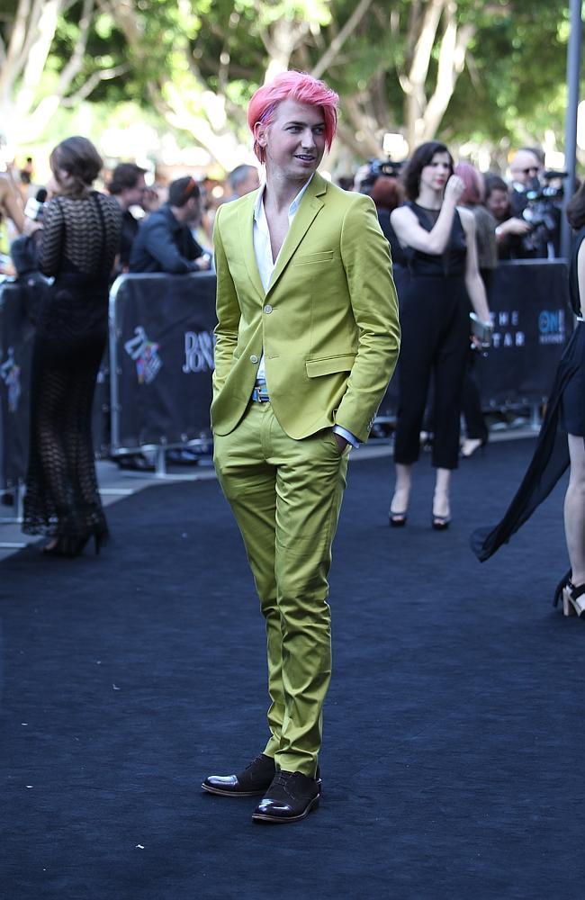 Christian Wilkins dons a lime suit to the 2013 ARIA Awards. Picture: Getty Images