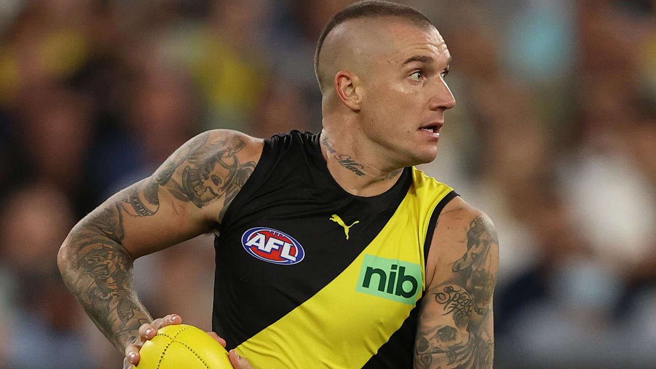 Dustin Martin hasn’t played an AFL game since round 1. Picture: Robert Cianflone/Getty Images