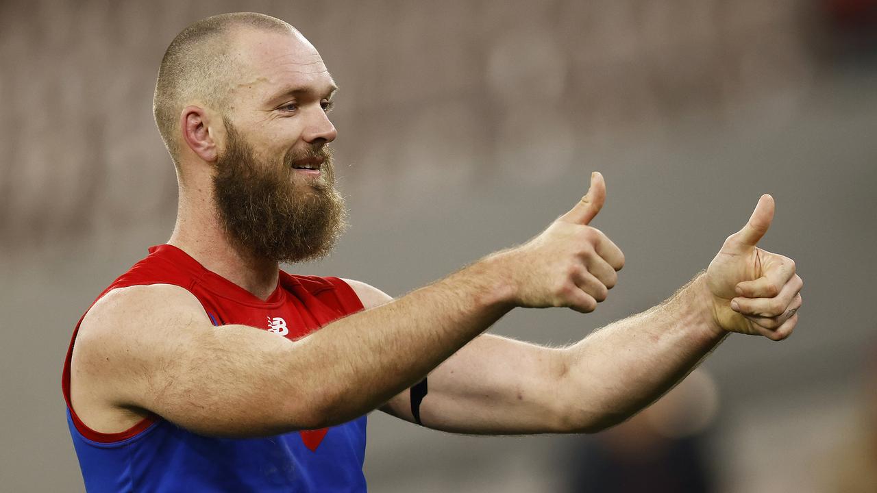 Max Gawn’s Melbourne holds on to top spot on the ladder. Picture: Getty Images