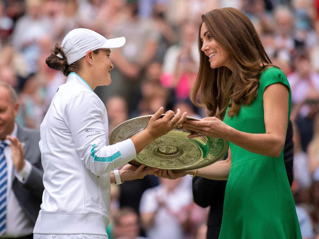 With Australia's Ashleigh Barty at Wimbledon. Picture: AFP