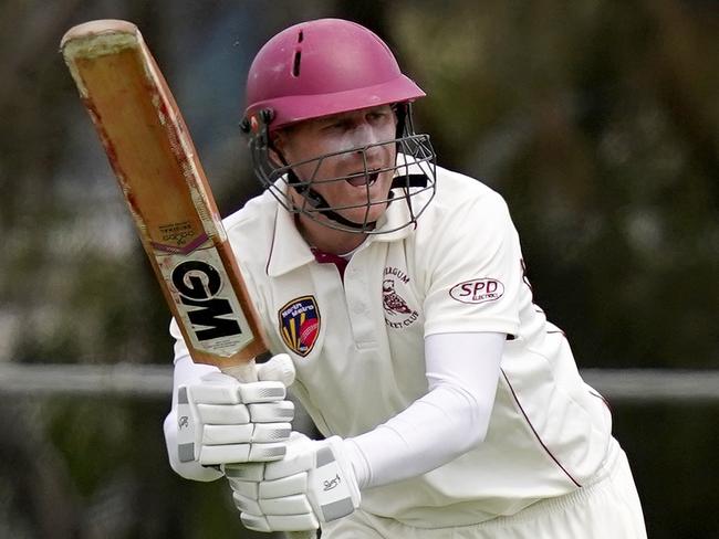 Matthew Perry of Rivergum batting during the NMCA Cricket: Rivergum v Cameron match played at Mill Park on Saturday 30th Nov, 2019.