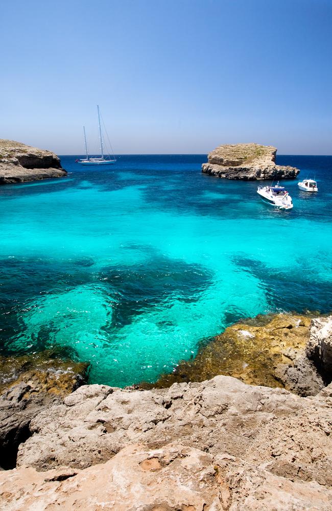 The Blue Grotto on Comino in Malta.