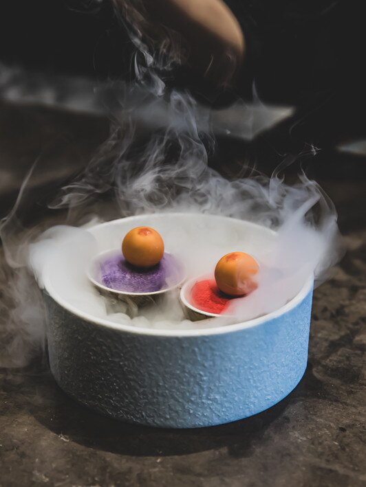 Dragon Ball bites at Michelin-starred Ode in Tokyo. Picture: Nikki To.