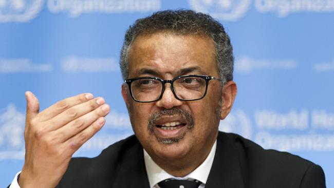 World Health Organisation director-general Tedros Adhanom Ghebreyesus. Picture: AP