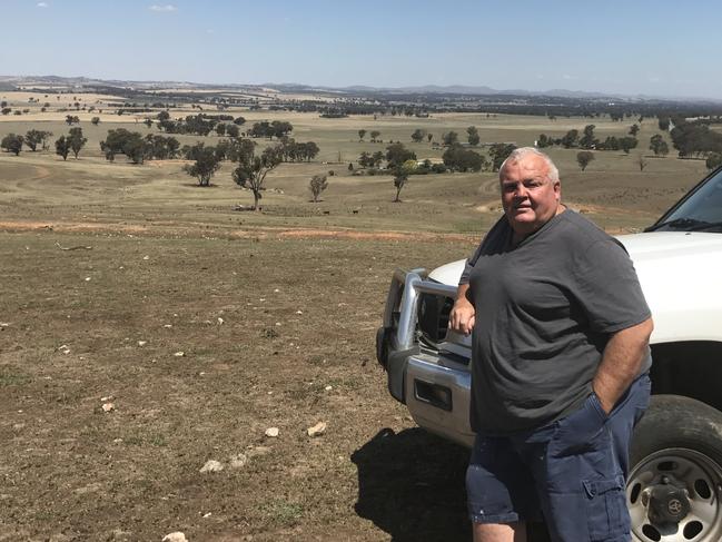 Former NRL great Les Boyd on his farm in the Cootamundra Valley.