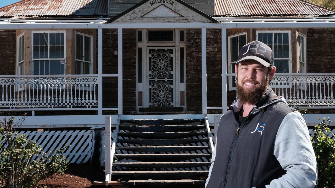 Josh Poynter, JRP Building, out the front of historic Millbrook home. JRP is handling the renovation of the heritage-listed 1860s Toowoomba home in Phillip St, Toowoomba City.