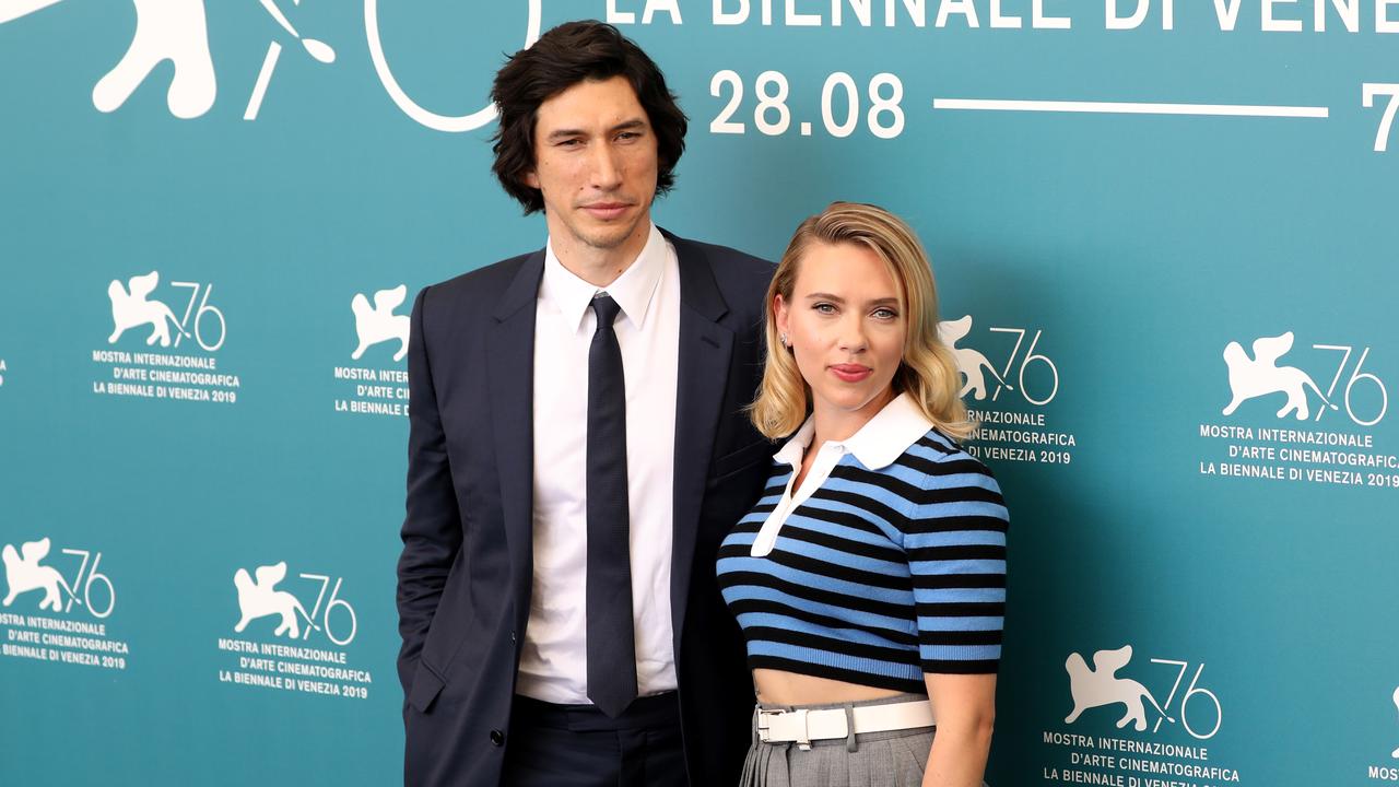 Adam Driver and Johansson are co-stars in Marriage Story. Picture: Tristan Fewings/Getty Images