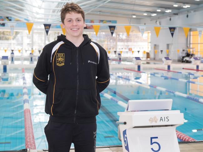 Stuart Swinburn - Members of the Swimming Australia NextGEN Squad pose for a photo during their camp at the Australian Institute of Sport (AIS) in Canberra, Australia on Thursday 6 July 2017. Photo: Ben Southall