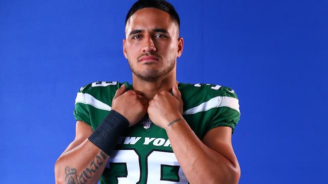 Loving the fit! Valentine Holmes is doing all he can to become a professional American football player. Picture: Rich Graessle/Icon Sportswire via Getty Images