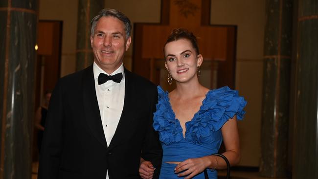 CANBERRA, AUSTRALIA. NewsWire Photos. JULY 3RD, 2024. Deputy Prime Minister Richard Marles and daughter attend the Press Gallery Mid Winter Ball at Parliament House, Canberra. Picture: NewsWire/ Martin Ollman