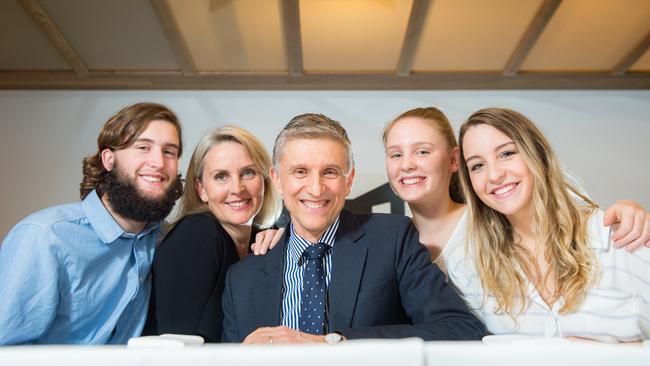 Cancer expert Professor Grant McArthur (centre) with wife Maree and children Ethan (18), Chloe (15) and Sarah (21). Picture: Stuart Walmsley