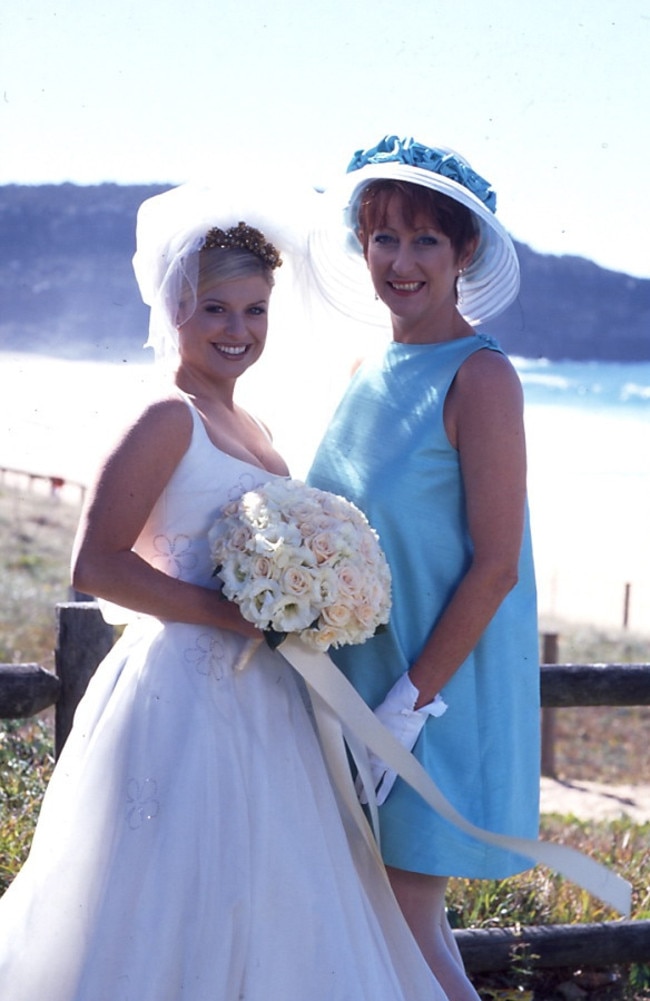 Emily Symons (Marilyn) (left) with Irene played by Lynne McGranger (right) on Home and Away. Picture: Supplied.