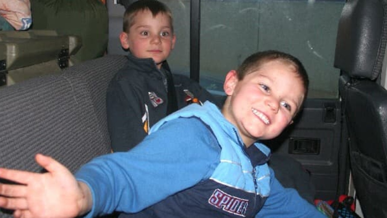 Jacob and Ben Donohue during a 2008 camping trip. Picture: Supplied