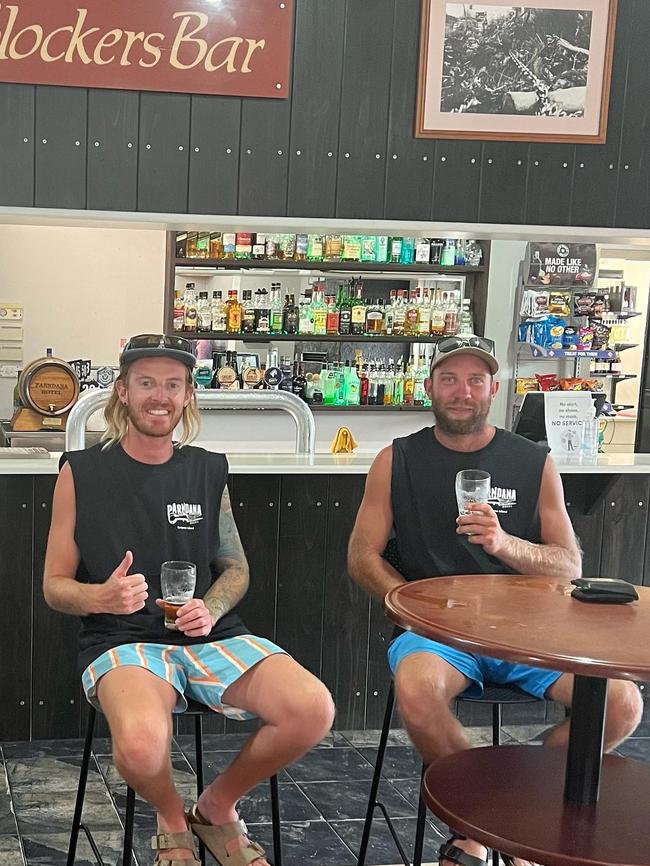 The boys at the pub in Pardarna, Kangaroo Island. Picture: Instagram