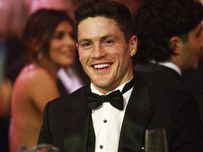 MELBOURNE, AUSTRALIA - SEPTEMBER 18: Jack Crisp of the Magpies reacts during the 2022 Brownlow Medal at Crown Entertainment Complex on September 18, 2022 in Melbourne, Australia. (Photo by Daniel Pockett/AFL Photos/via Getty Images)