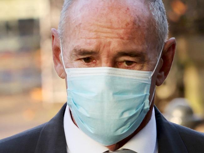 SYDNEY, AUSTRALIA - NewsWire Photos JUNE 20, 2022: Chris Dawson pictured as he arrives at the supreme court, Sydney CBD. Former teacher and rugby league player accused of murdering his wife and disposing of her body 40 years ago.Picture: NCA NewsWire / Damian Shaw