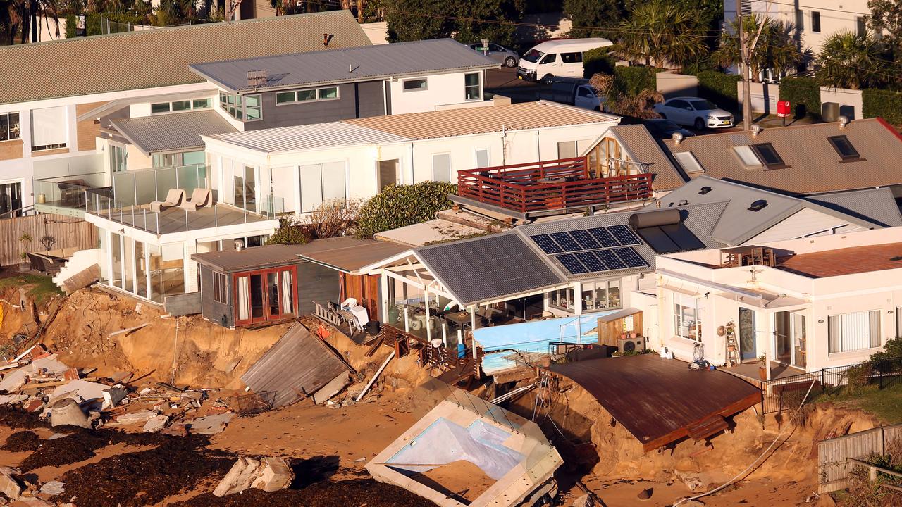 Homes along Collaroy Beach after the June 2016 storms.