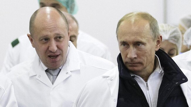 Yevgeny Prigozhin and Vladimir Putin. Picture: Alexei Druzhinin/AP/The Times