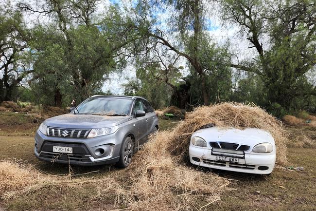 Huge storms late Sunday caused a massive flash flood in the middle of the night in Eugowra, with houses washed off their foundations, and cars and other items strewn though the town. Picture: Chris Watson/Farmpix Photography