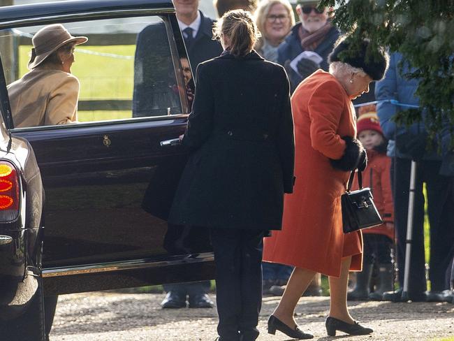 Queen Elizabeth II arrives to attend a morning church service at St Mary Magdalene Church in Sandringham, England. Picture: Joe Giddens/PA via AP