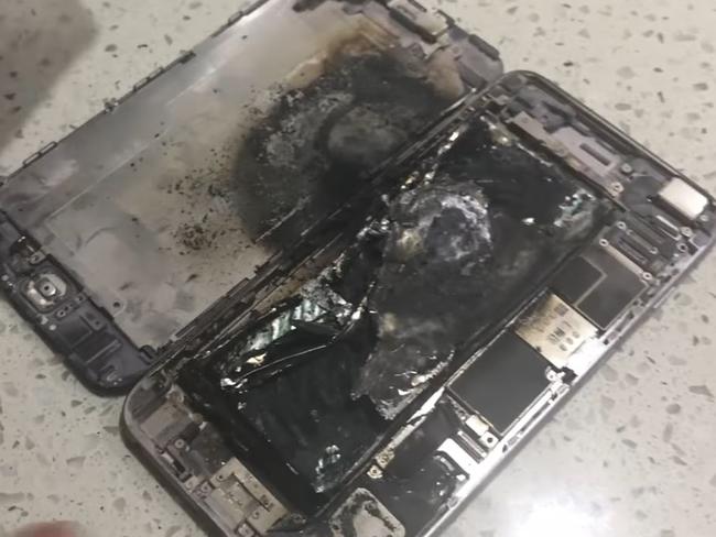 The aftermath of the battery failure. Picture: Viralhog