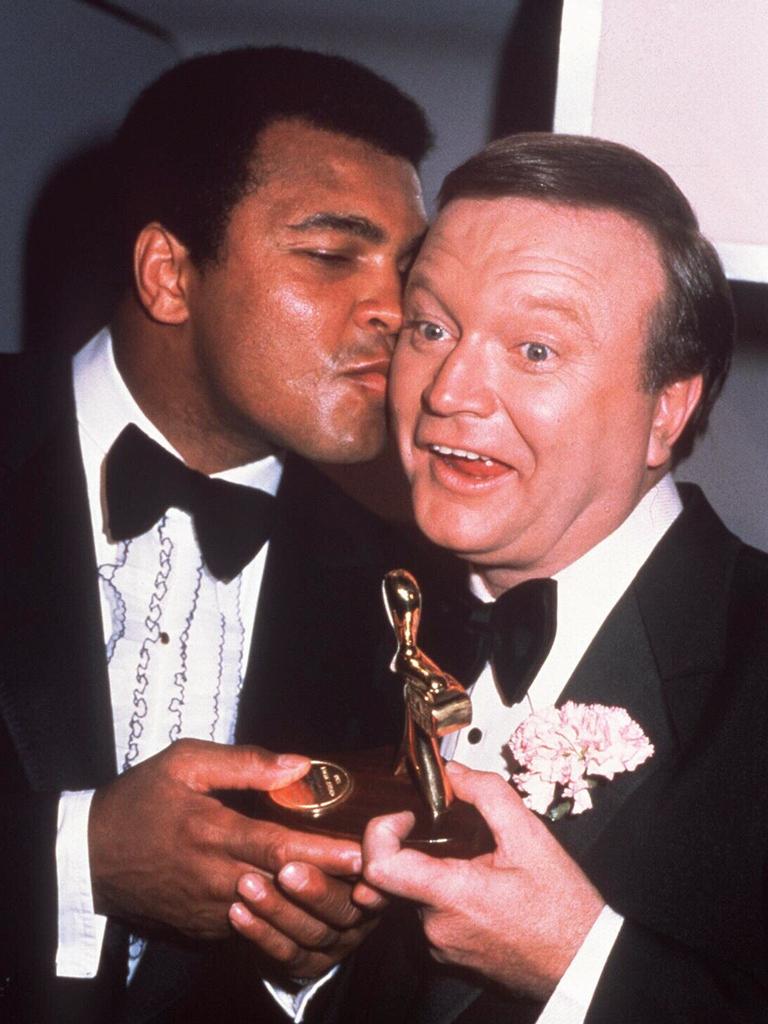 1979: With Aussie TV personality Bert Newton at the Logies.