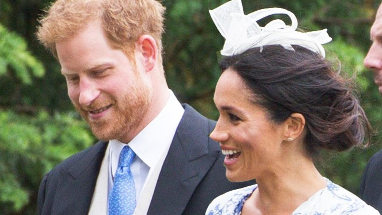 Meghan Markle and Prince Harry arriving for the wedding of Celia McCorquodale in Stoke Rochford, UK. Meghan Markle and Prince Harry were seen smiling and laughing yesterday as they attended his cousin's wedding - with the bride wearing Princess Diana's tiara. The new Duchess of Sussex stunned in a long-sleeved blue-and-white paisley shirt dress and white fascinator at the wedding of Princess Diana's niece, Celia McCorquodale - exactly four weeks after her big day. Celia, who is the younger daughter of the Princess of Wales' sister Lady Sarah McCorquodale, looked beautiful in a lace-bodiced dress and a full veil, held in place by the stunning diamond tiara worn by Princess Diana at her wedding to Prince Charles in 1981. Celia, 29, attended Prince Harry and Meghan's wedding exactly a month ago and she returned the favour by inviting the couple to her country wedding to George Woodhouse at St Andrew and St Mary's Church in Stoke Rochford, Lincolnshire. Harry and Meghan looked delighted to be at the occasion as they arrived at the pretty country church holding hands and smiling and laughing with the other guests. * No UK Papers Or Web * * OK For UK Mags After June 28th * Pictured: Meghan Duchess of Sussex,Harry Duke of Sussex Ref: SPL5004400 160618 NON-EXCLUSIVE Picture by: Geoff Robinson Photography / SplashNews.com Splash News and Pictures Los Angeles: 310-821-2666 New York: 212-619-2666 London: 0207 644 7656 Milan: +39 02 4399 8577 photodesk@splashnews.com World Rights, No United Kingdom Rights