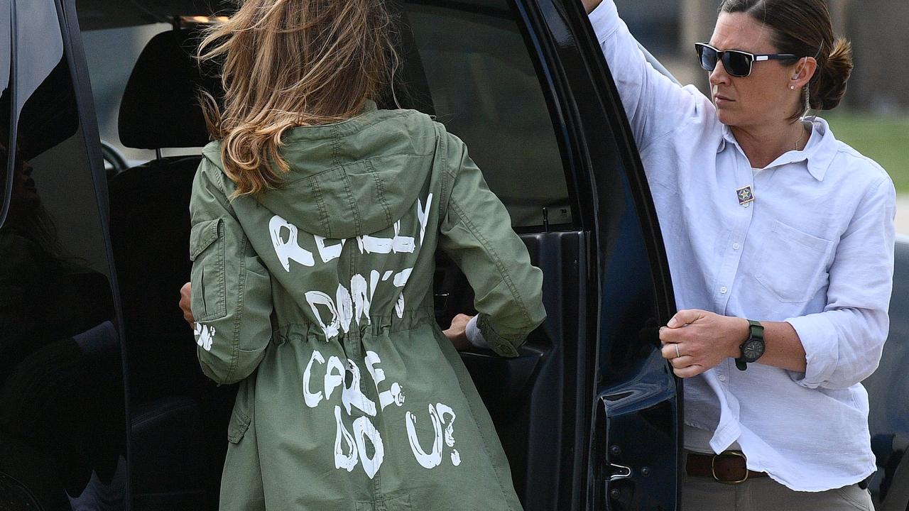 US First Lady Melania Trump’s Zara coat made quite a stir. Picture: Mandel Ngan/AFP