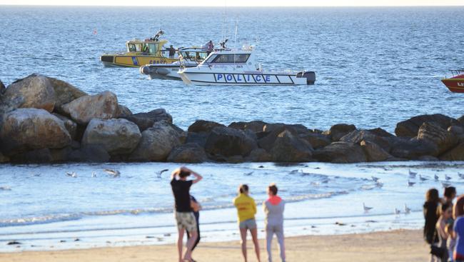 Police spent 13 hours searching for the teenage girl at Glenelg. (Pic: AAP/Brenton Edwards)