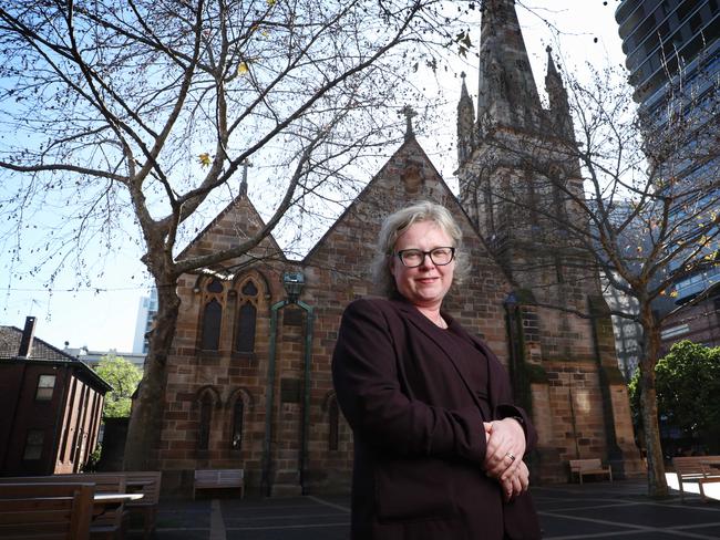 10/8/23: Professor Kohler-Ryan at St Benedict's Church in Sydney. She is a professor of philosophy who will attend a summit on Catholic Church reform at the Vatican in October. This is for a story on possible change to celibacy rule for Catholic priests that will be considered at the summit. John Feder/The Australian.