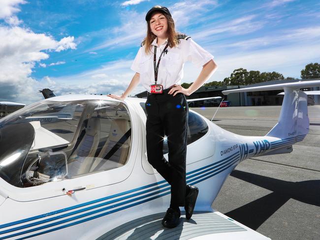 Trainee pilot Cassidy McKennan is pursing a career she knows will make her happy. Picture: Nigel Hallett