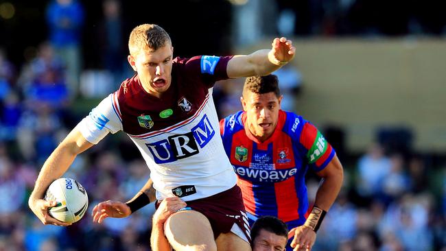 Tom Trbojevic on the charge for the Sea Eagles. Picture: Mark Evans