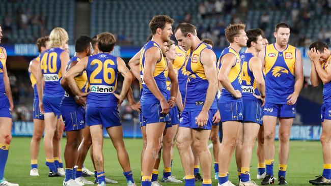 The Eagles are at the bottom of the ladder. Picture: Michael Willson/AFL Photos via Getty Images