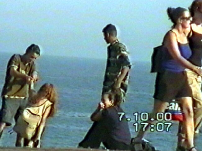 Police surveillance pictures of gang rapists at Bondi Beach on October 7, 2000. Mohammed Skaf (pictured far left).