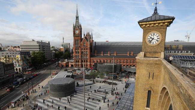 London’s King’s Cross (foreground) and St Pancras (background) stations have been redeveloped at a cost of billions.