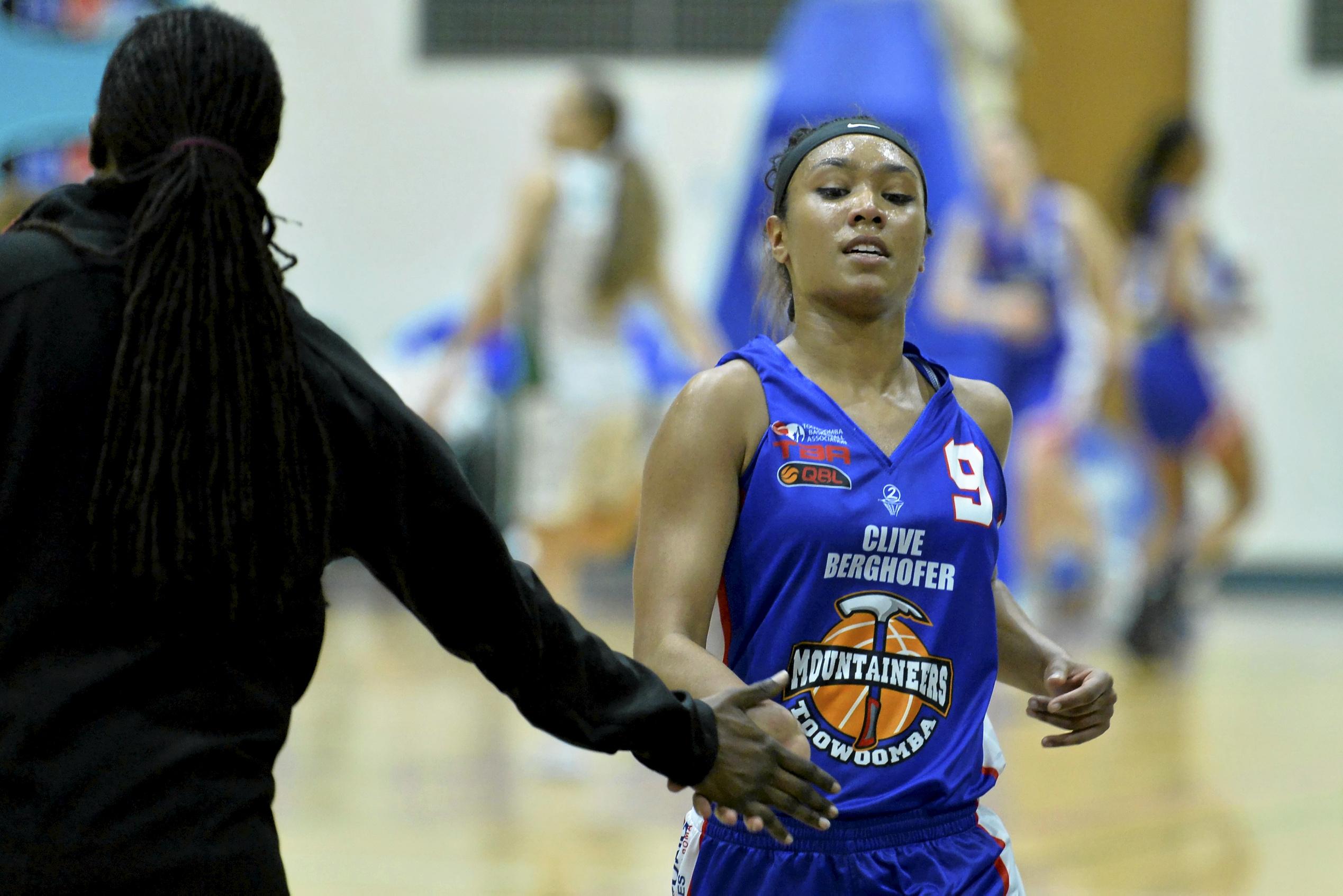 Kaila Gabriel of Toowoomba Mountaineers against Ipswich Force in QBL women round seven basketball at USQ's Clive Berghofer Recreation Centre, Saturday, June 9, 2018. Picture: Kevin Farmer