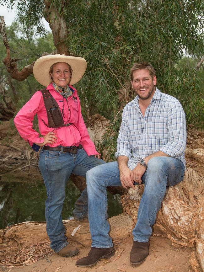 Chef’s special: Annabelle Coppin with celebrity chef Curtis Stone, who commented on Yarrie Station’s distinctively flavoured beef, during a visit last year.